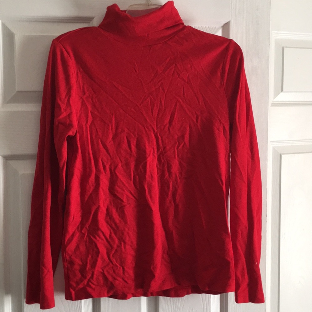 Plain red long sleeved turtleneck shirt size L